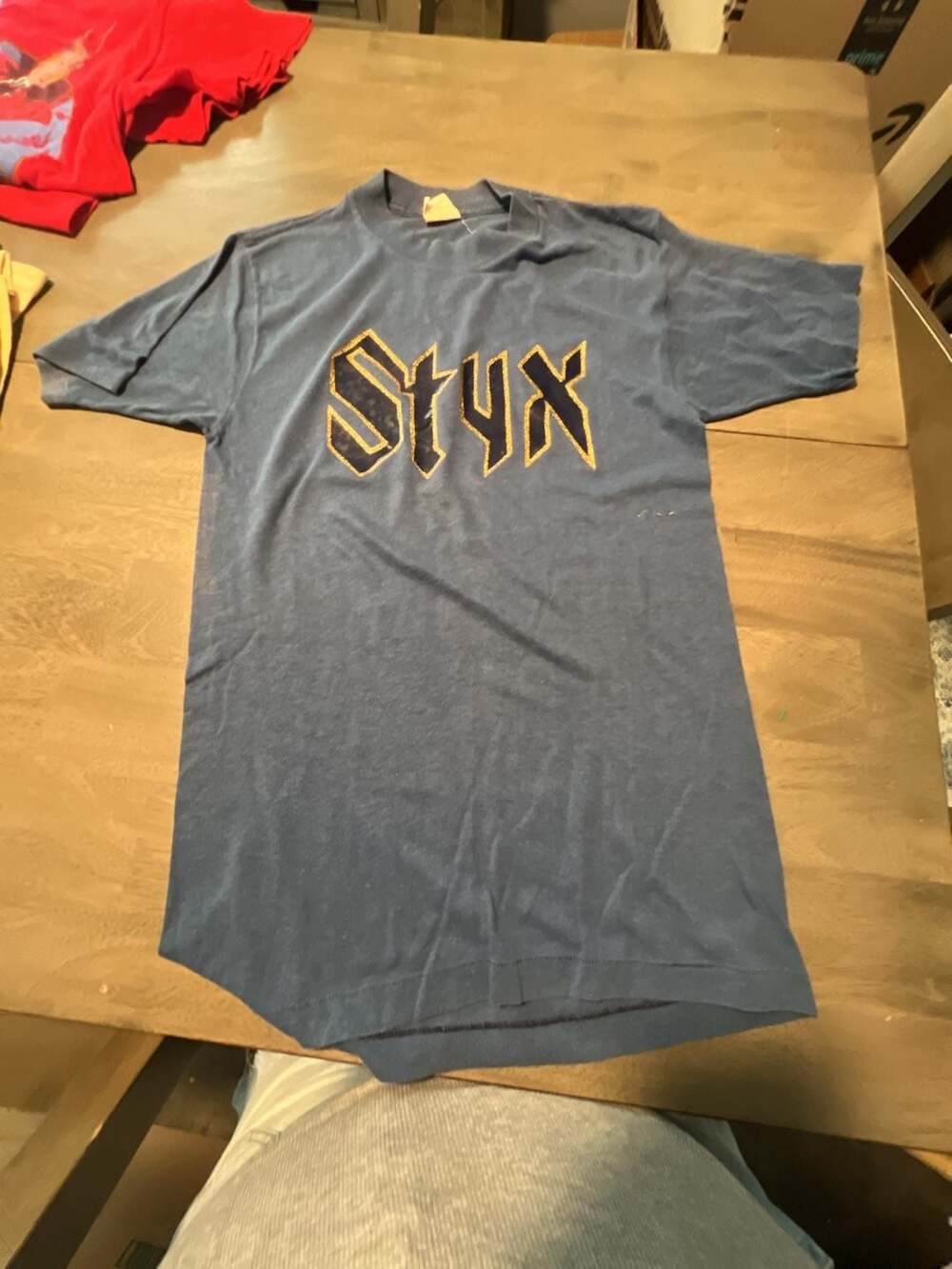 Bantams brand Styx Band T-Shirt Vintage Blue Cotton Blend (size XS/S)